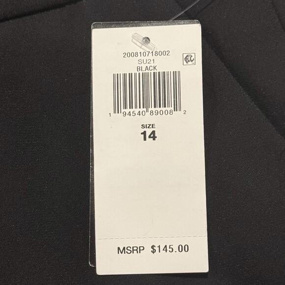 NWT Ralph Lauren Black Label Pants Cropped Wide Leg Pleated Minimalist Black 14 - Picture 3 of 7